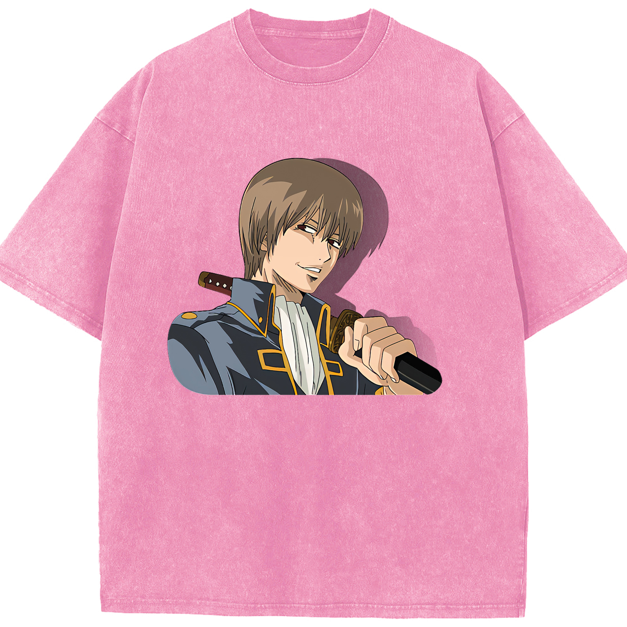 （画像用） ぎんたま 坂田銀時（さかたぎんとき） 神楽 志村新八（しむら しんぱち） GINTAMA Sakata Gintoki Kagura Shimura Shinpachi 綿100% ヴィンテージ風 半袖Tシャツ（フロントプリント）